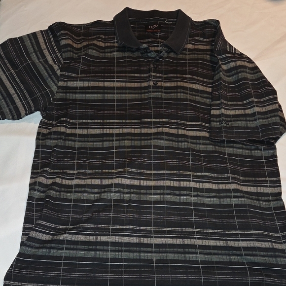 Izod Other - Izod Men's Black and Gray Striped Polo Shirt